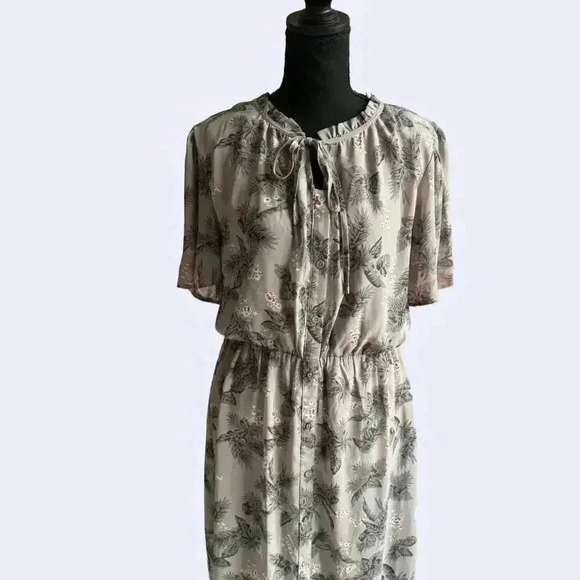Roolee Sheer chiffon floral romantic baby doll maxi dress sz large cottagecore - Picture 7 of 8
